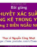 Bài giảng Lý thuyết xác suất và thống kê trong y học - Chương 2: Biến ngẫu nhiên