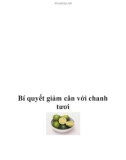 Bí quyết giảm cân với chanh tươi