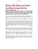 Đừng để thiếu hụt dinh dưỡng trong thai kỳ