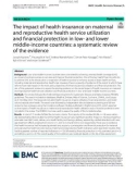 The impact of health insurance on maternal and reproductive health service utilization and financial protection in low- and lower middle-income countries: A systematic review of the evidence