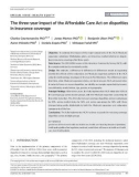 The three-year impact of the Affordable Care Act on disparities in insurance coverage