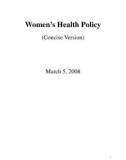 Women's Health Policy (Concise Version)