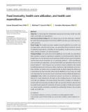 Food insecurity, health care utilization, and health care expenditures