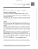 Human resource information systems in health care: A systematic evidence review