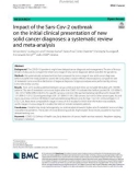 Impact of the Sars-Cov-2 outbreak on the initial clinical presentation of new solid cancer diagnoses: A systematic review and meta-analysis