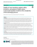 Quality of care transition, patient safety incidents, and patients' health status: A structural equation model on the complexity of the discharge process