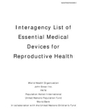 Interagency List of Essential Medical Devices for Reproductive Health