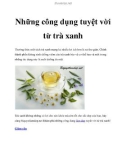 Những công dụng tuyệt vời từ trà xanh