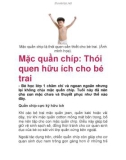 Mặc quần chip là thói quen cần thiết cho bé trai