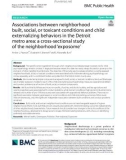 Associations between neighborhood built, social, or toxicant conditions and child externalizing behaviors in the Detroit metro area: A cross-sectional study of the neighborhood ‘exposome'