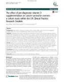 The effect of pre-diagnostic vitamin D supplementation on cancer survival in women: A cohort study within the UK Clinical Practice Research Datalink