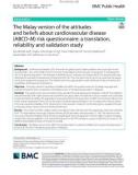 The Malay version of the attitudes and beliefs about cardiovascular disease (ABCD-M) risk questionnaire: A translation, reliability and validation study