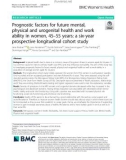 Prognostic factors for future mental, physical and urogenital health and work ability in women, 45–55 years: A six-year prospective longitudinal cohort study