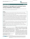 Frequency of sarcopenia and associated factors among hospitalized elderly patients