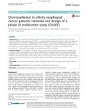 Chemoradiation in elderly esophageal cancer patients: Rationale and design of a phase I/II multicenter study (OSAGE)