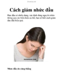 Cách giảm nhức đầu