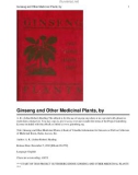 Ginseng and Other Medicinal Plants