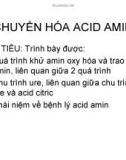 Bài giảng Chuyển hóa Acid Amin