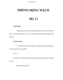 PHỒNG ĐỘNG MẠCH (Kỳ 1)