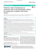 Predictive value of lymphocyte-tomonocyte ratio in the preoperative setting for progression of patients with breast cancer