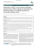 Expressions of MUC1 and vascular endothelial growth factor mRNA in blood are biomarkers for predicting efficacy of gefitinib treatment in non-small cell lung cancer