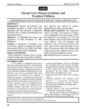 Chronic Liver Disease in Infancy and Preschool Children