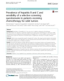 Prevalence of hepatitis B and C and sensibility of a selective screening questionnaire in patients receiving chemotherapy for solid tumors