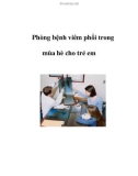 Phòng bệnh viêm phổi trong mùa hè cho trẻ em