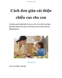 Cách đơn giản cải thiện chiều cao cho con