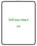 Tuổi mọc răng ở trẻ