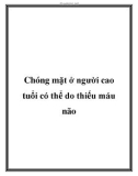 Chóng mặt ở người cao tuổi có thể do thiếu máu não