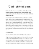 Ù tai - chớ chủ quan