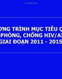 CHƯƠNG TRÌNH MỤC TIÊU QUỐC GIA PHÒNG, CHỐNG HIV/AIDS GIAI ĐOẠN 2011 - 2015