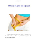 10 lưu ý để giảm cân hiệu quả