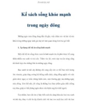 Kế sách sống khỏe mạnh trong ngày đông