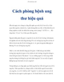 Cách phòng bệnh ung thư hiệu quả