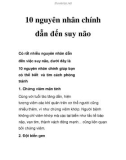 10 nguyên nhân chính dẫn đến suy não