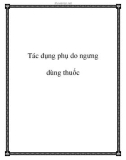 Tác dụng phụ do ngưng dùng thuốc