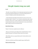 Gìn giữ vitamin trong rau xanh