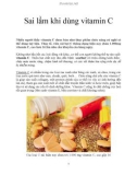 Sai lầm khi dùng vitamin C