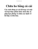 Chữa ho bằng củ cải