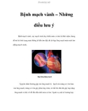 Bệnh mạch vành – Những điều lưu ý