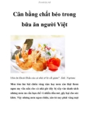 Cân bằng chất béo trong bữa ăn người Việt