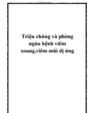 Triệu chứng và phòng ngừa bệnh viêm xoang,viêm mũi dị ứng