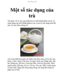 Một số tác dụng của trà