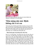 Viêm màng não mủ: Bệnh không chỉ ở trẻ em