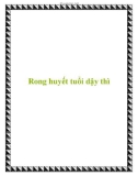 Rong huyết tuổi dậy thì