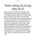 Thuốc chống sốt rét gây tăng sắc tố