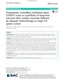 Preoperative controlling nutritional status (CONUT) score as a predictor of long-term outcome after curative resection followed by adjuvant chemotherapy in stage II-III gastric Cancer