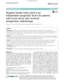 Negative lymph node count is an independent prognostic factor for patients with rectal cancer who received preoperative radiotherapy